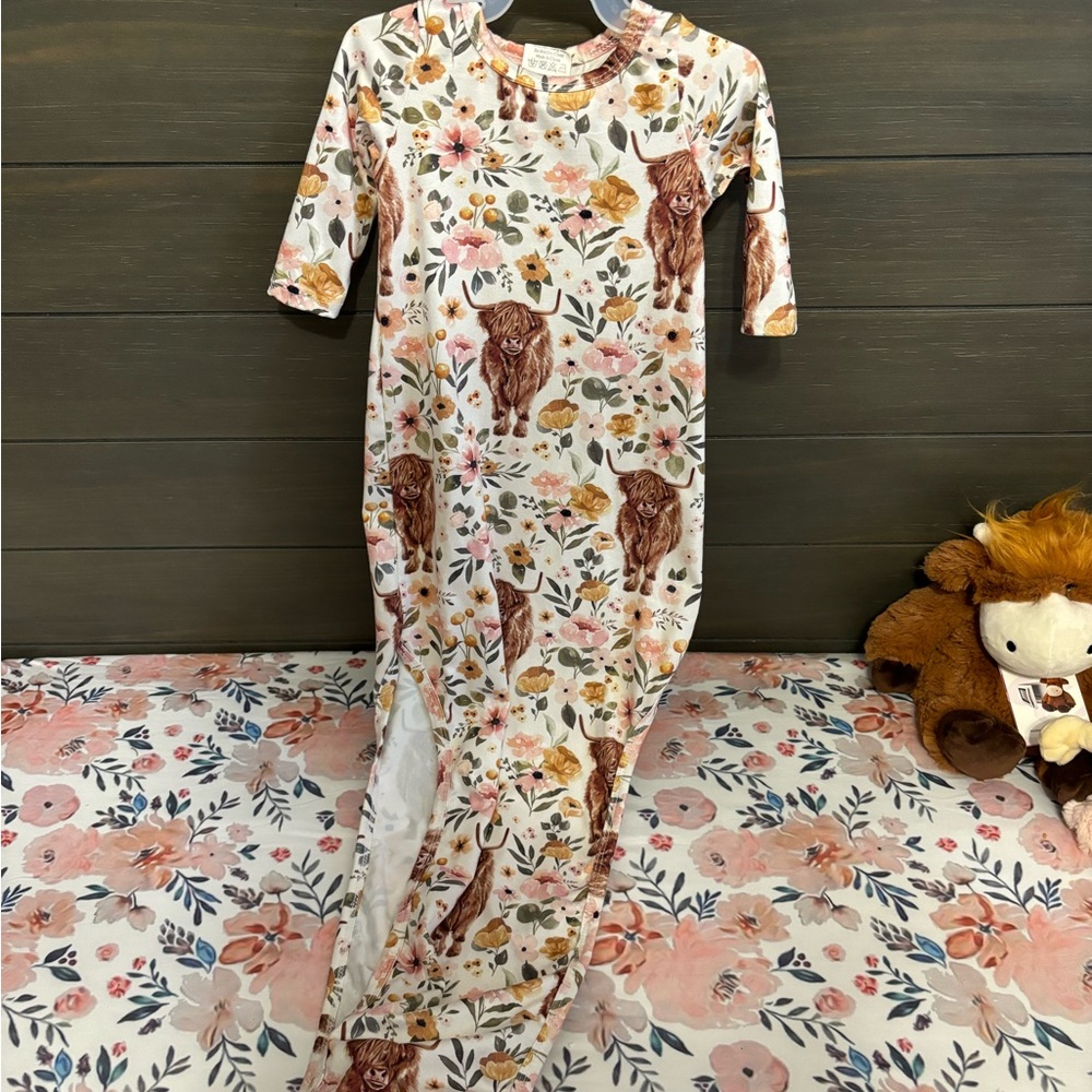 Highlander Cow Newborn Gown